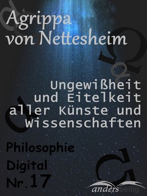 cover image of Ungewißheit und Eitelkeit aller Künste und Wissenschaften